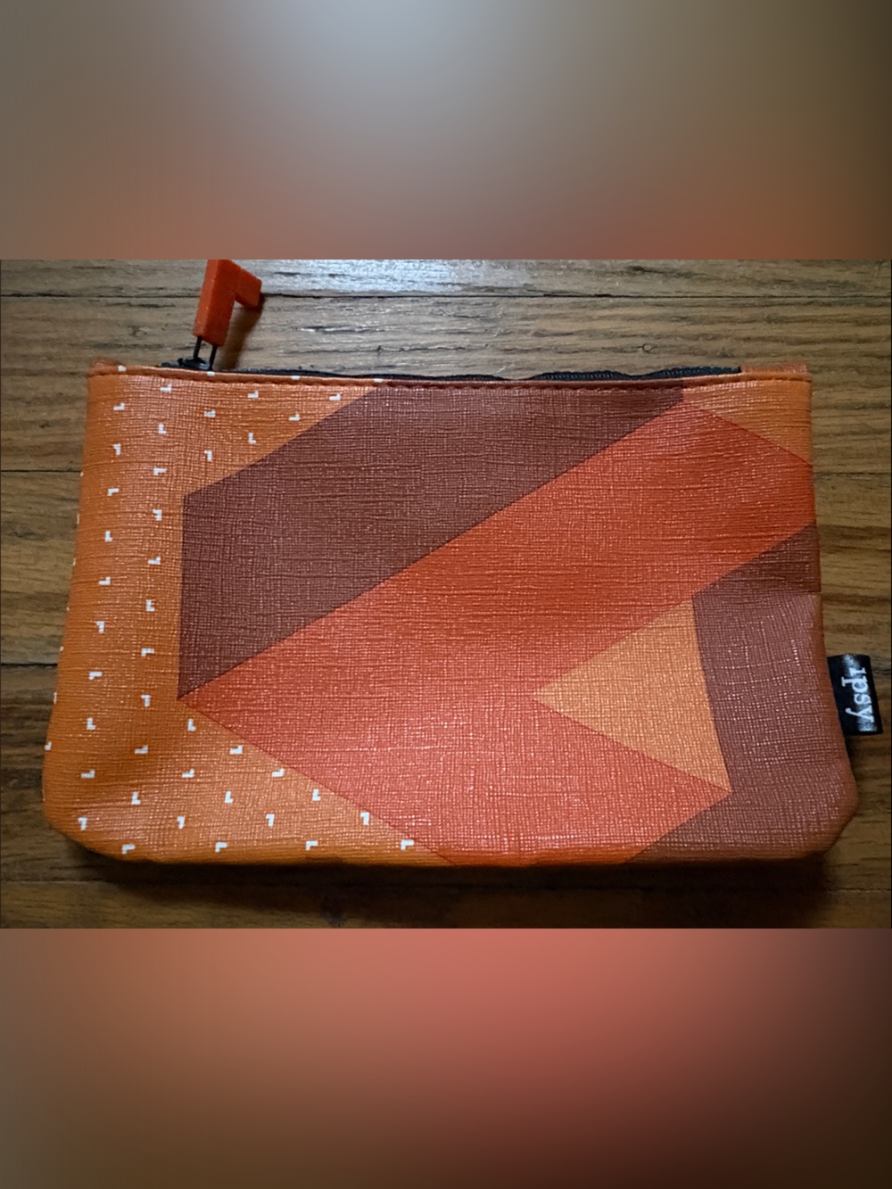 Ipsy Tetrus Orange Zip Pouch with Bright Pink Tetrus Lining- so cute!